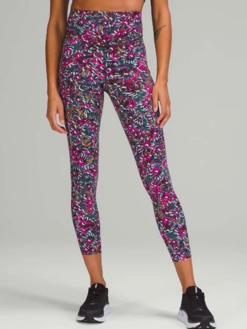 Lululemon Base Pace Hogh-Rise Floral PerformLeggings - Pink Multi